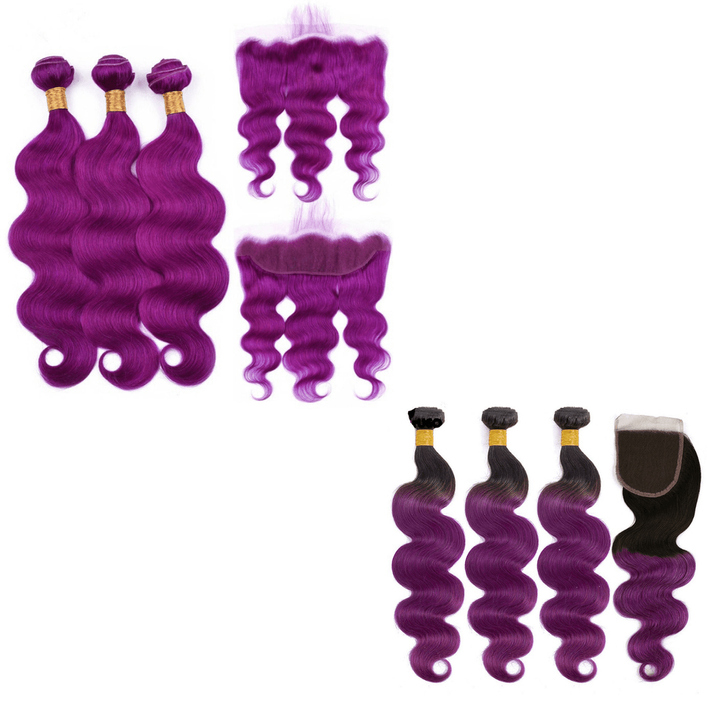 Body Wave 10A Grade Purples 1B/ purple 3/4 BUNDLES with CLOSURES & FR - Mein ShopCerise AlfieBody Wave 10A Grade Purples 1B/ purple 3/4 BUNDLES with CLOSURES & FR