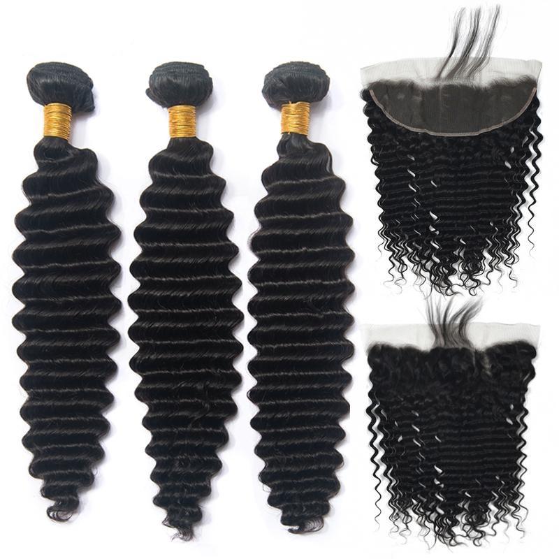 BeuMax 10A Grade 3/4 loose Deep wave bundles with 13x4 Frontal - Mein ShopCerise AlfieBeuMax 10A Grade 3/4 loose Deep wave bundles with 13x4 Frontal