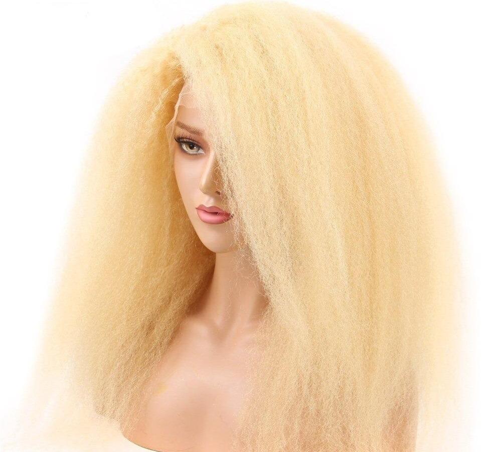 200% Density Kinky Straight 613 Blonde 13x4 Lace 13x6 Frontal Wigs - Mein ShopCerise Alfie200% Density Kinky Straight 613 Blonde 13x4 Lace 13x6 Frontal Wigs