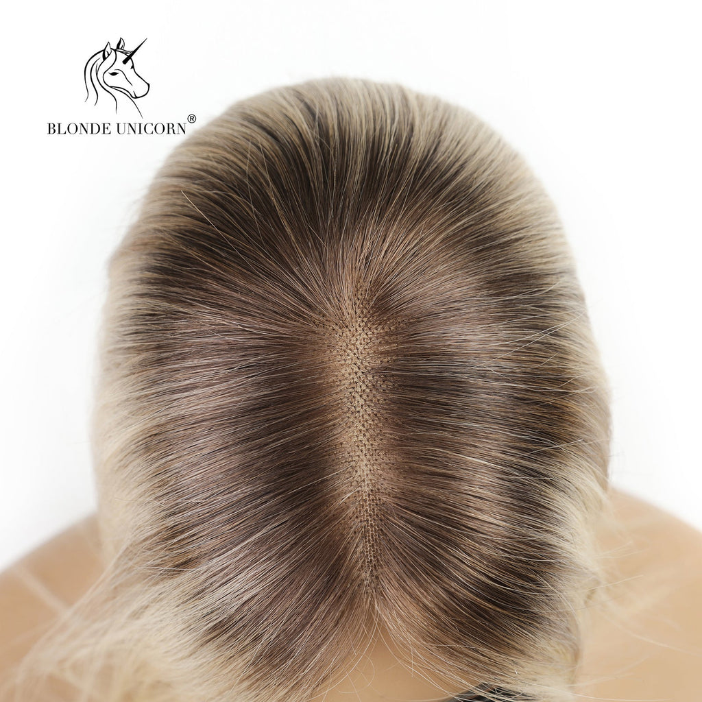 BlondeRooted Bleach Blonde Hand - Tied Real Human Hair Toppers For Women - Mein ShopCrimson MedeaBlondeRooted Bleach Blonde Hand - Tied Real Human Hair Toppers For Women