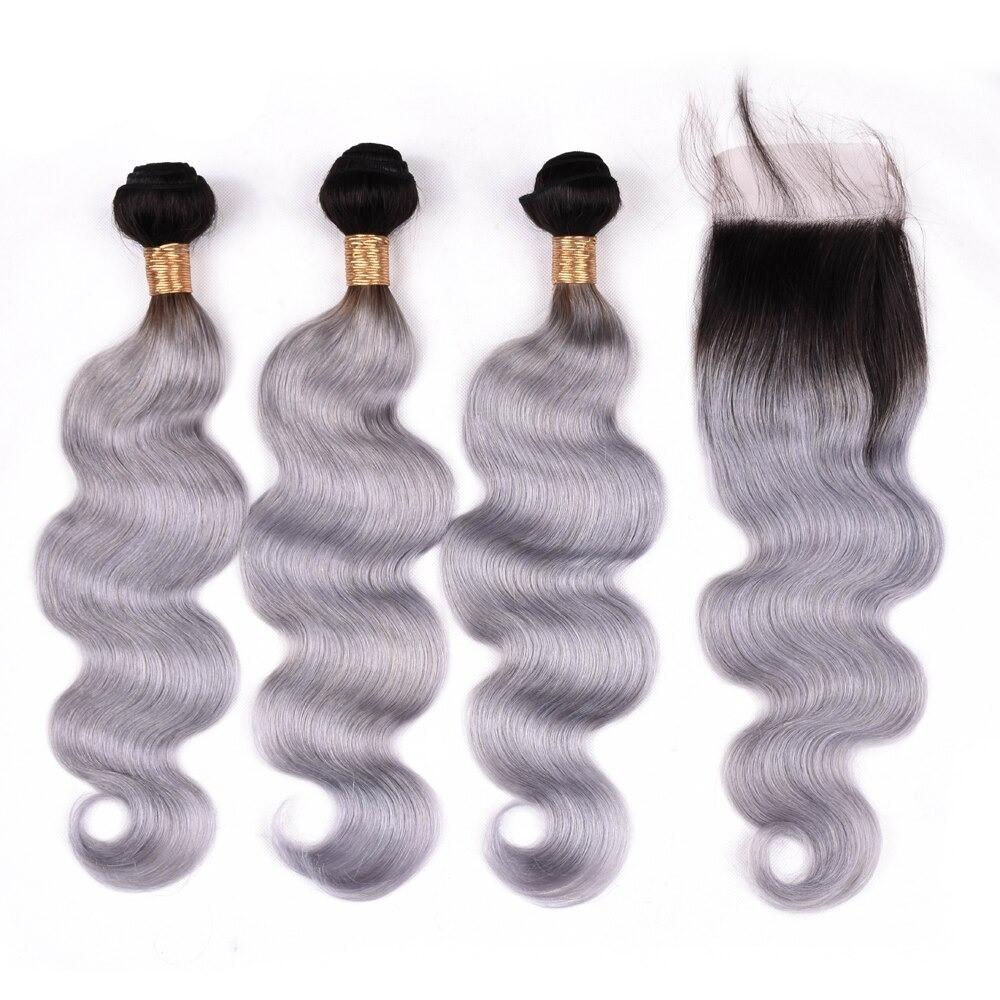 Gray 10A Grade Silver 1B/ Silver 3/4 Body Wave BUNDLES with CLOSURES - Mein ShopCerise AlfieGray 10A Grade Silver 1B/ Silver 3/4 Body Wave BUNDLES with CLOSURES