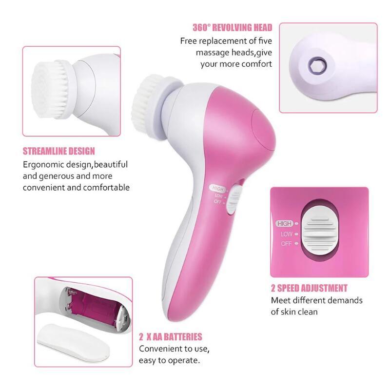5 in 1 Face Massage Cleansing Brush Set - Mein ShopYellow Pandora5 in 1 Face Massage Cleansing Brush Set