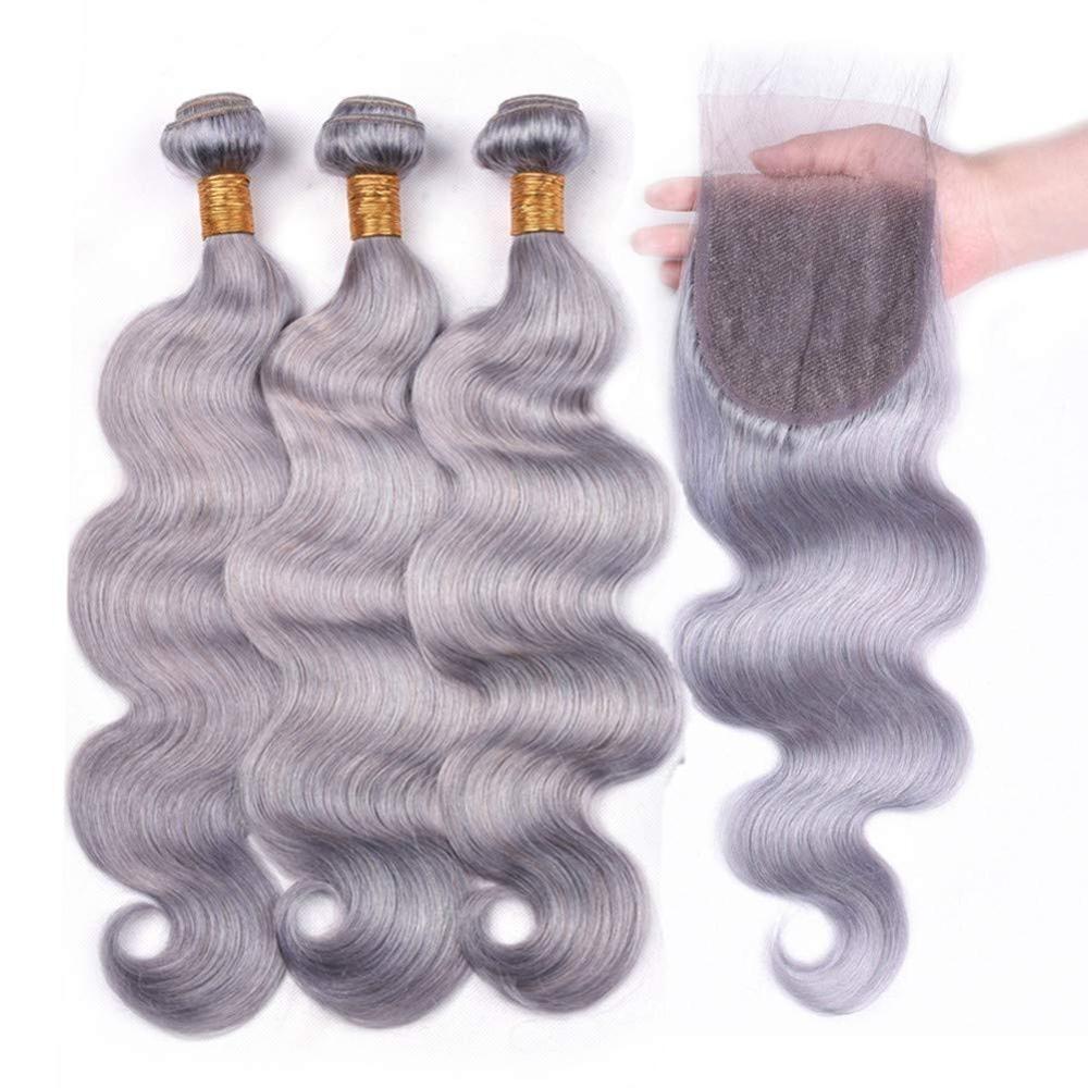 Gray 10A Grade Silver 1B/ Silver 3/4 Body Wave BUNDLES with CLOSURES - Mein ShopCerise AlfieGray 10A Grade Silver 1B/ Silver 3/4 Body Wave BUNDLES with CLOSURES