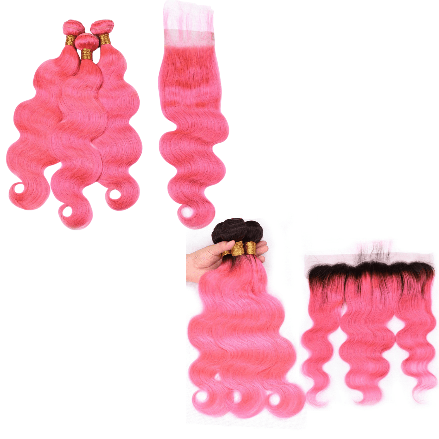 Pink 10A Grade 1B/Pink Brazilian Body Wave 3/4 BUNDLES with CLOSURES - Mein ShopCerise AlfiePink 10A Grade 1B/Pink Brazilian Body Wave 3/4 BUNDLES with CLOSURES
