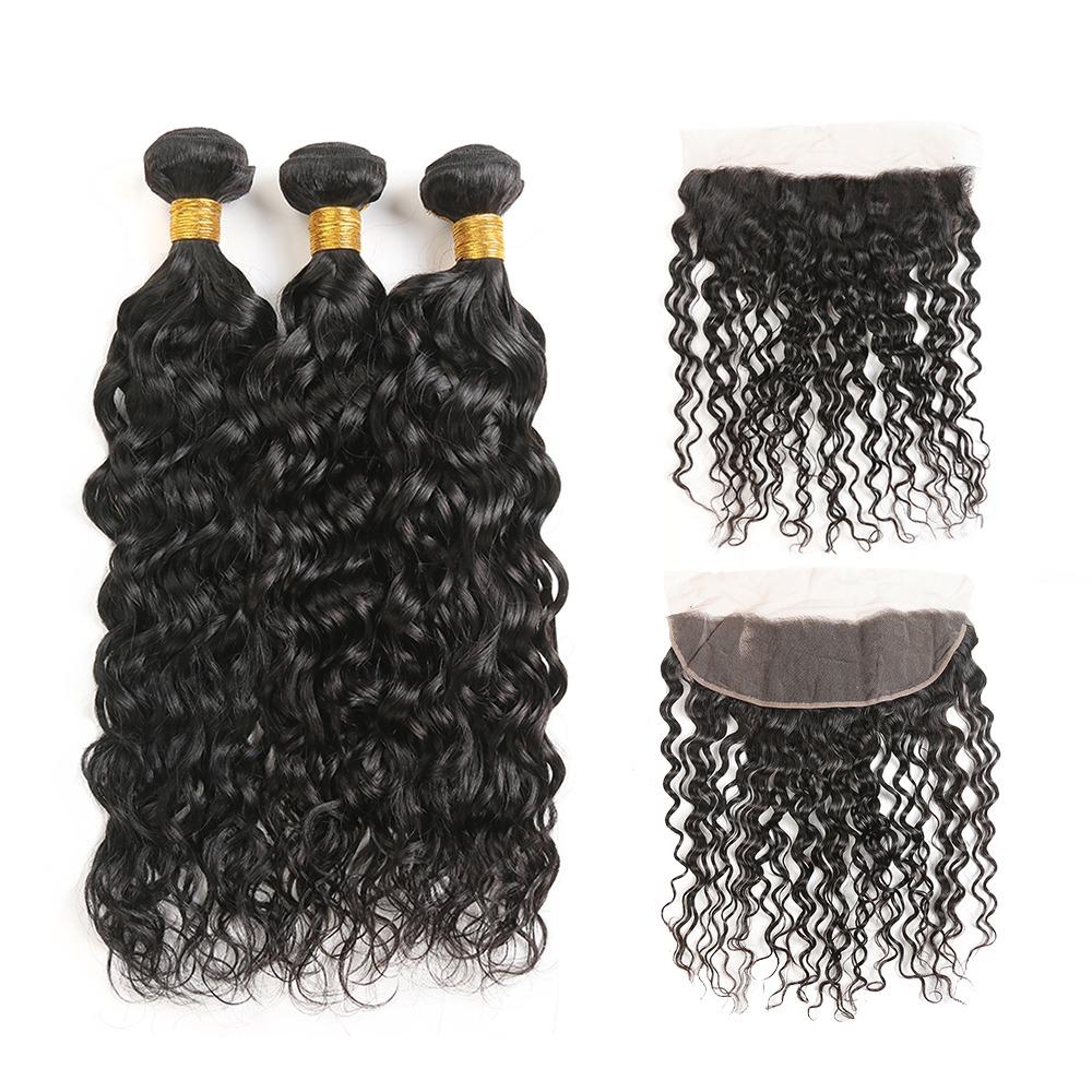 BeuMax 10A Grade 3/4 Water Wave bundles with 13x4 Frontal - Mein ShopCerise AlfieBeuMax 10A Grade 3/4 Water Wave bundles with 13x4 Frontal