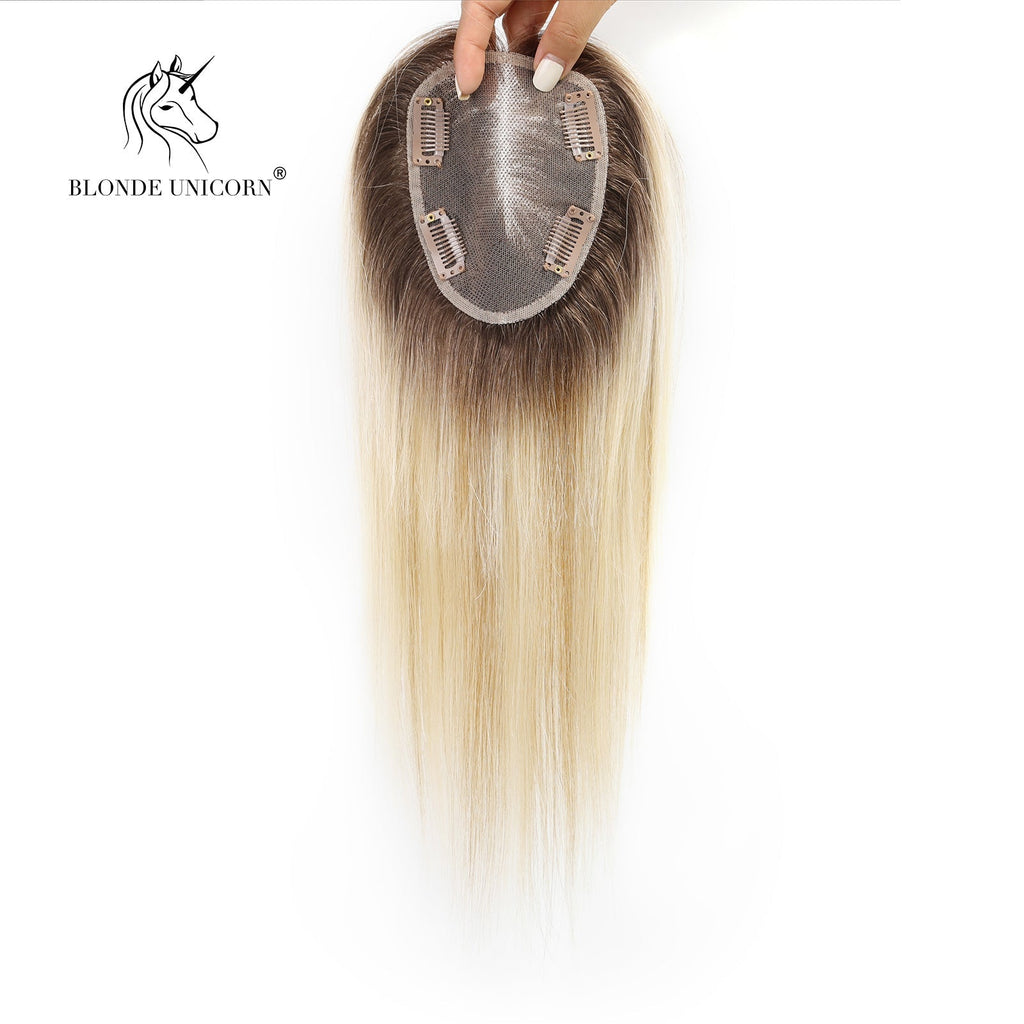 BlondeRooted Bleach Blonde Hand - Tied Real Human Hair Toppers For Women - Mein ShopCrimson MedeaBlondeRooted Bleach Blonde Hand - Tied Real Human Hair Toppers For Women