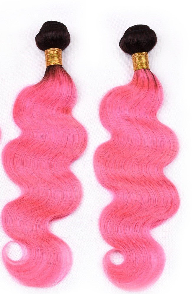 Pink 10A Grade 1B/Pink Brazilian Body Wave 3/4 BUNDLES with CLOSURES - Mein ShopCerise AlfiePink 10A Grade 1B/Pink Brazilian Body Wave 3/4 BUNDLES with CLOSURES