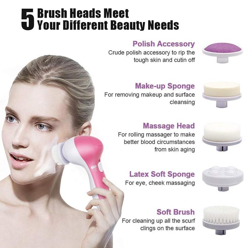 5 in 1 Face Massage Cleansing Brush Set - Mein ShopYellow Pandora5 in 1 Face Massage Cleansing Brush Set