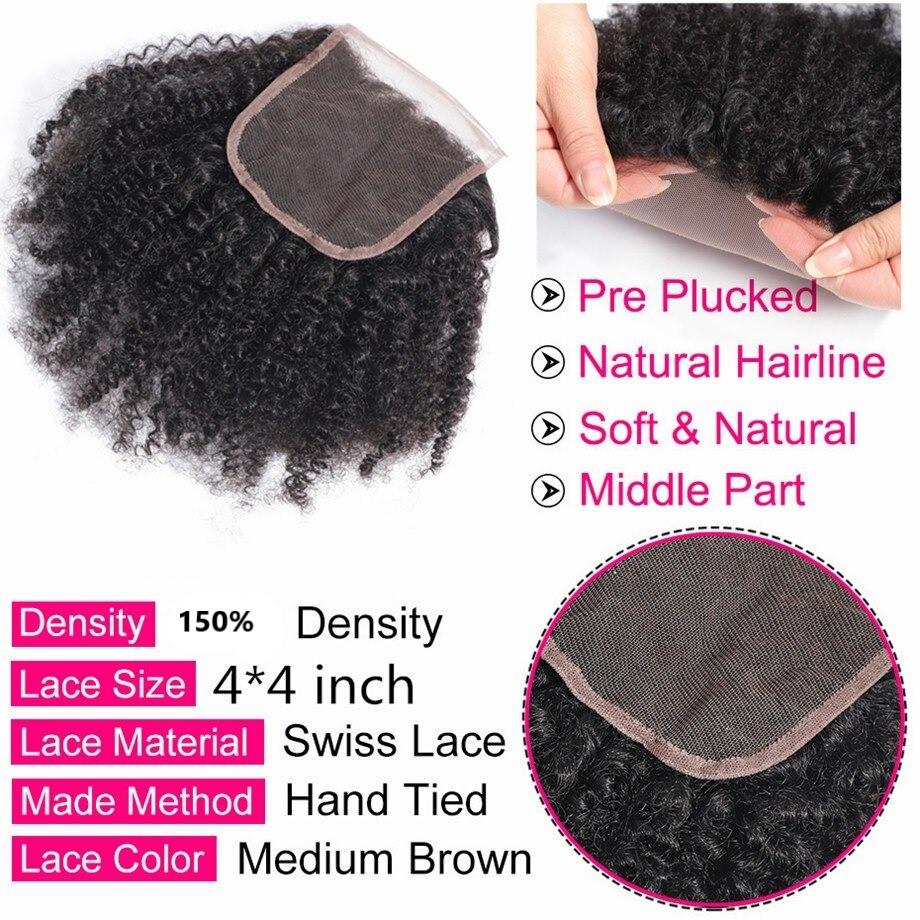 10A Grade Afro Kinky Curly 4x4 Brazilian 5x5 Lace 6x6 Closure Remy Hum - Mein ShopCerise Alfie10A Grade Afro Kinky Curly 4x4 Brazilian 5x5 Lace 6x6 Closure Remy Hum