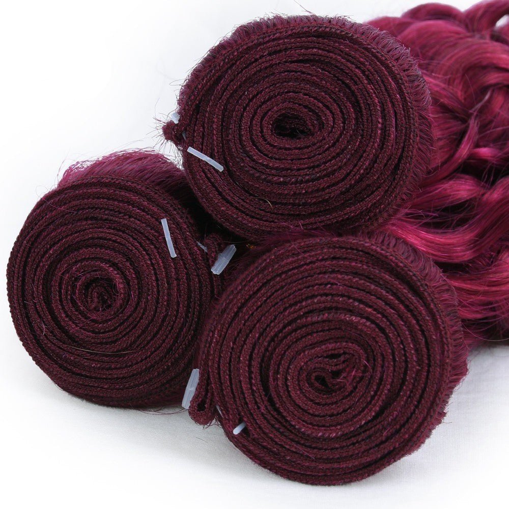 Burg 10A Grade Water Wave 1B/Burgundy BUNDLES with CLOSURES & FRONTAL - Mein ShopCerise AlfieBurg 10A Grade Water Wave 1B/Burgundy BUNDLES with CLOSURES & FRONTAL