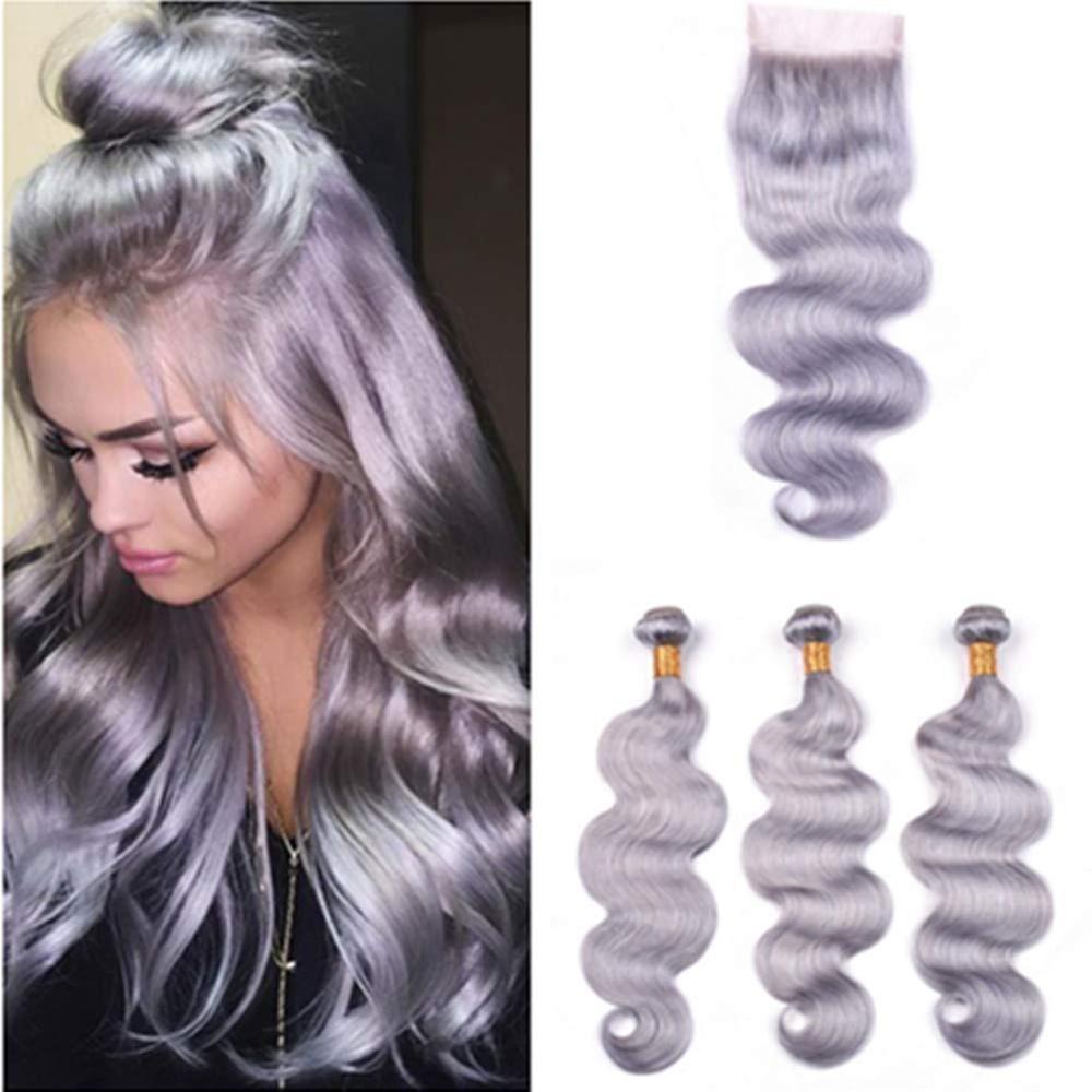 Gray 10A Grade Silver 1B/ Silver 3/4 Body Wave BUNDLES with CLOSURES - Mein ShopCerise AlfieGray 10A Grade Silver 1B/ Silver 3/4 Body Wave BUNDLES with CLOSURES