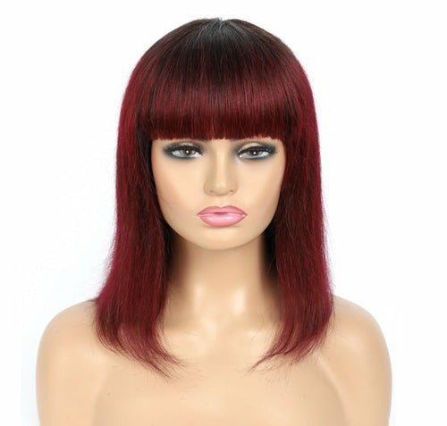613 Brazilian 99J Burgundy Short Bob Remy Straight Human Hair Wigs Wi - Mein ShopCerise Alfie613 Brazilian 99J Burgundy Short Bob Remy Straight Human Hair Wigs Wi