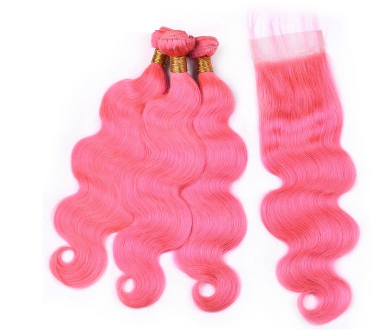 Pink 10A Grade 1B/Pink Brazilian Body Wave 3/4 BUNDLES with CLOSURES - Mein ShopCerise AlfiePink 10A Grade 1B/Pink Brazilian Body Wave 3/4 BUNDLES with CLOSURES
