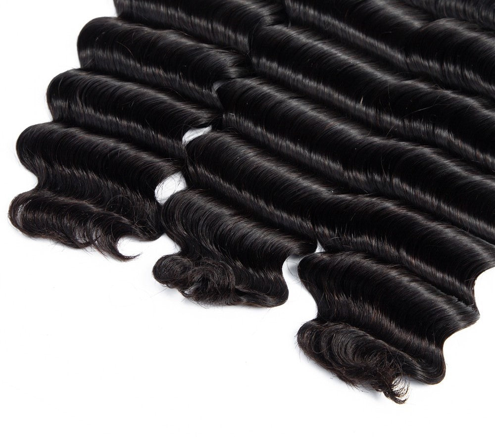 Brazilian 3/4 Fancy Deep Wavy Fumi Human Hair bundles with 4x4 Closure - Mein ShopCerise AlfieBrazilian 3/4 Fancy Deep Wavy Fumi Human Hair bundles with 4x4 Closure