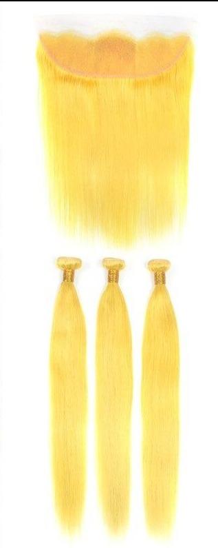 Yellow 10A Grade 1B/Yellow Straight 3/4 BUNDLES with CLOSURES & FRON - Mein ShopCerise AlfieYellow 10A Grade 1B/Yellow Straight 3/4 BUNDLES with CLOSURES & FRON