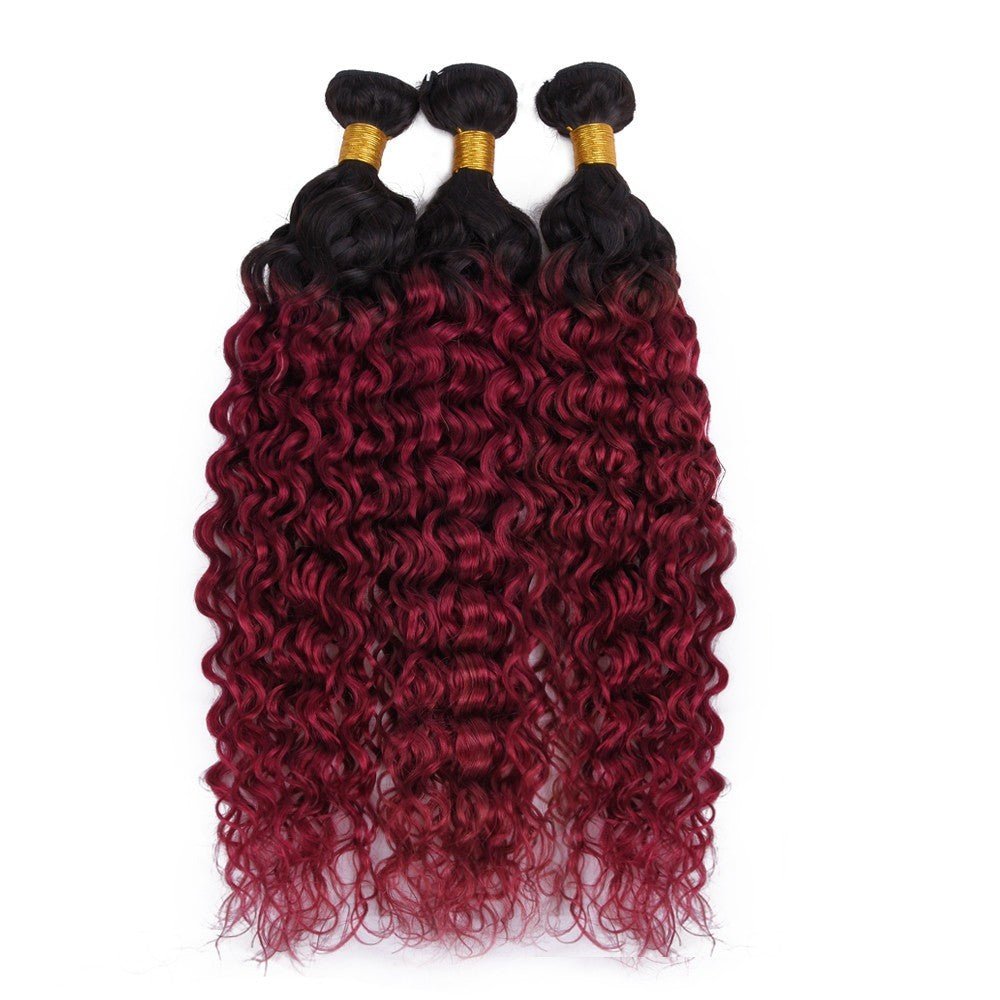Burg 10A Grade Water Wave 1B/Burgundy BUNDLES with CLOSURES & FRONTAL - Mein ShopCerise AlfieBurg 10A Grade Water Wave 1B/Burgundy BUNDLES with CLOSURES & FRONTAL