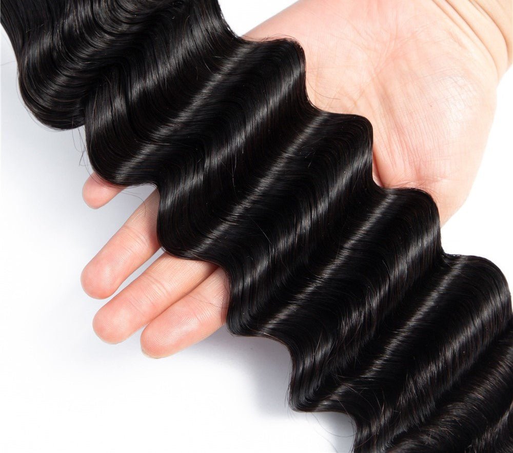 Brazilian 3/4 Fancy Deep Wavy Fumi Human Hair bundles with 4x4 Closure - Mein ShopCerise AlfieBrazilian 3/4 Fancy Deep Wavy Fumi Human Hair bundles with 4x4 Closure