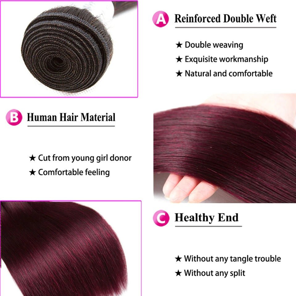 10A Grade 99j Straight Hair 1B/99J BUNDLES with 4x4 CLOSURES & FRONT - Mein ShopCerise Alfie10A Grade 99j Straight Hair 1B/99J BUNDLES with 4x4 CLOSURES & FRONT