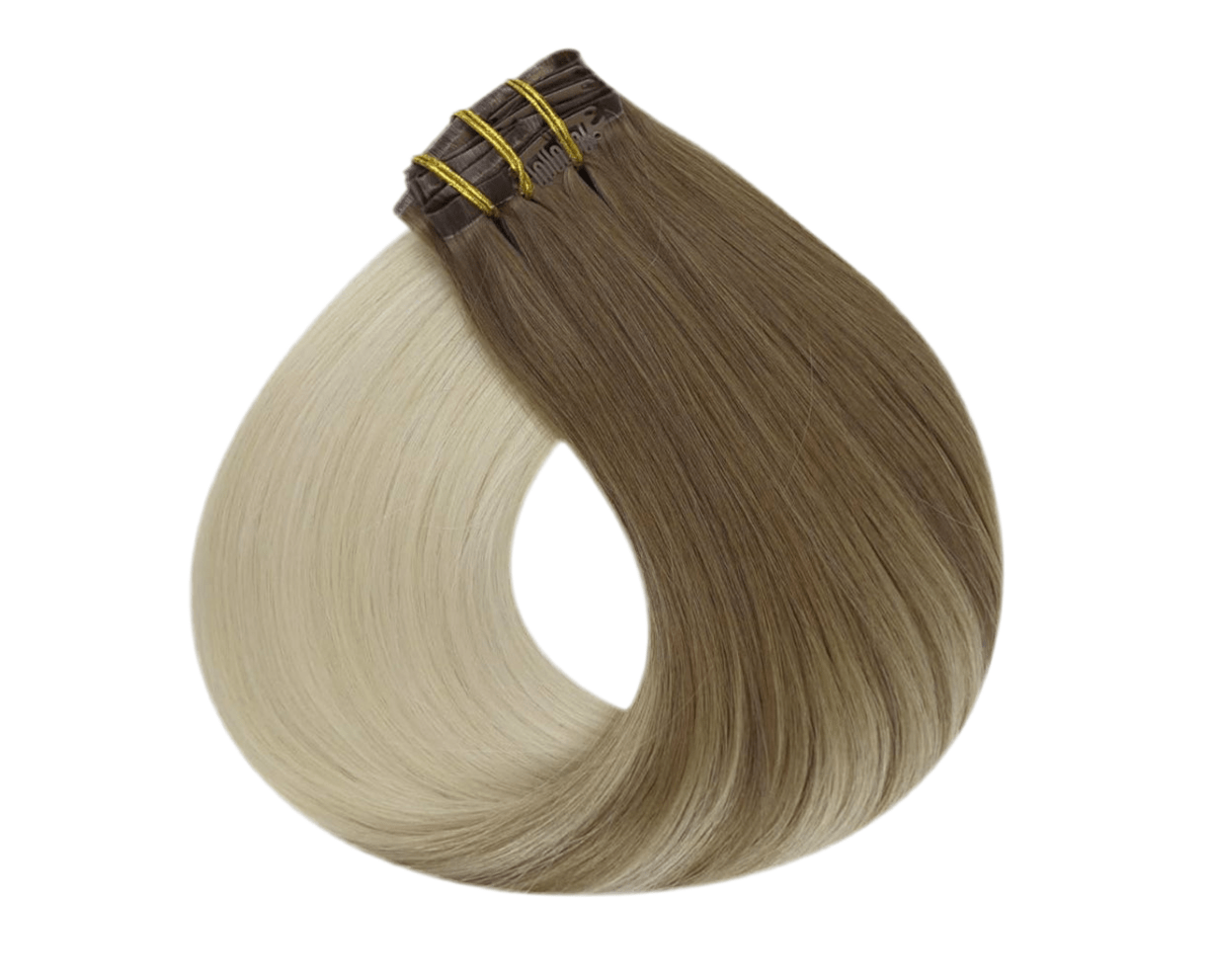 Clip In Extensions Cool Blonde Ombrè 8/60A - Mein ShopHairluxx&CoClip In Extensions Cool Blonde Ombrè 8/60A
