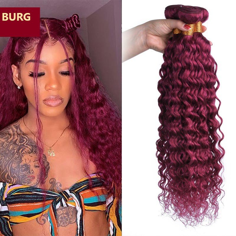 Burg 10A Grade Water Wave 1B/Burgundy BUNDLES with CLOSURES & FRONTAL - Mein ShopCerise AlfieBurg 10A Grade Water Wave 1B/Burgundy BUNDLES with CLOSURES & FRONTAL