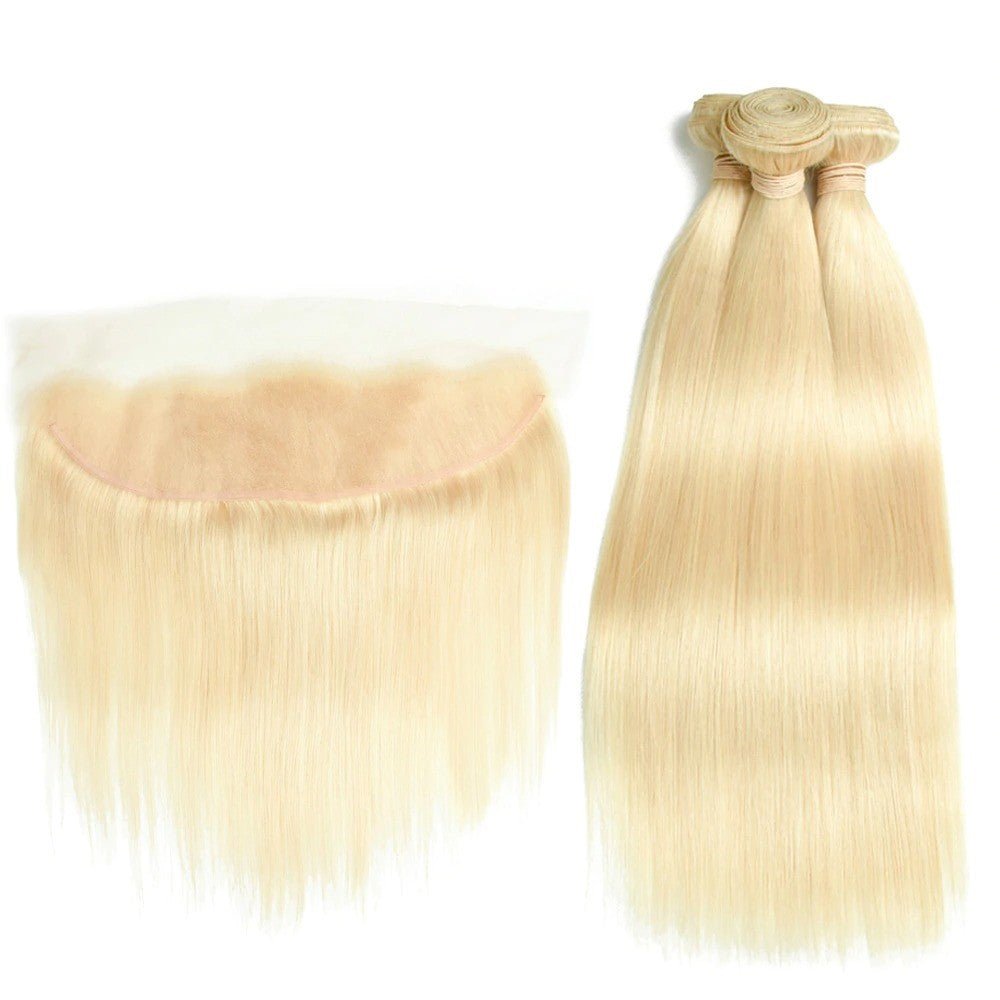 Brazilian Blonde 10A Grade 1B/613 Straight BUNDLES with CLOSURES & FR - Mein ShopCerise AlfieBrazilian Blonde 10A Grade 1B/613 Straight BUNDLES with CLOSURES & FR