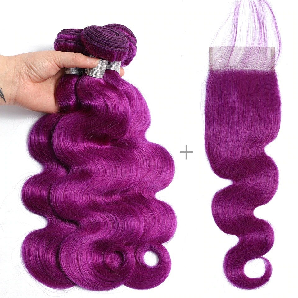 Body Wave 10A Grade Purples 1B/ purple 3/4 BUNDLES with CLOSURES & FR - Mein ShopCerise AlfieBody Wave 10A Grade Purples 1B/ purple 3/4 BUNDLES with CLOSURES & FR