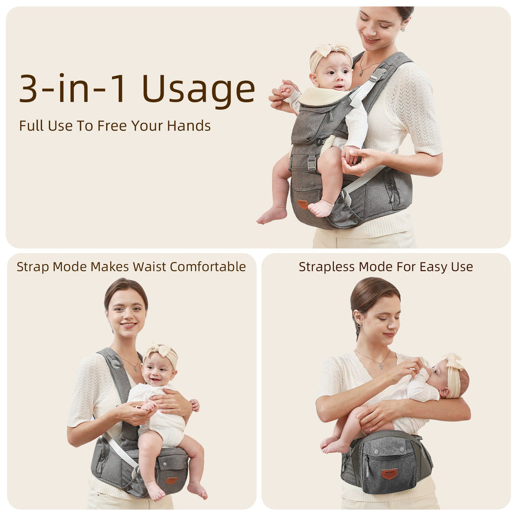 Ergonomic 3 - in - 1 Baby Carrier and Hipseat - Mein ShopMaroon ChronosErgonomic 3 - in - 1 Baby Carrier and Hipseat
