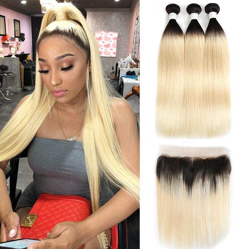 Brazilian Blonde 10A Grade 1B/613 Straight BUNDLES with CLOSURES & FR - Mein ShopCerise AlfieBrazilian Blonde 10A Grade 1B/613 Straight BUNDLES with CLOSURES & FR