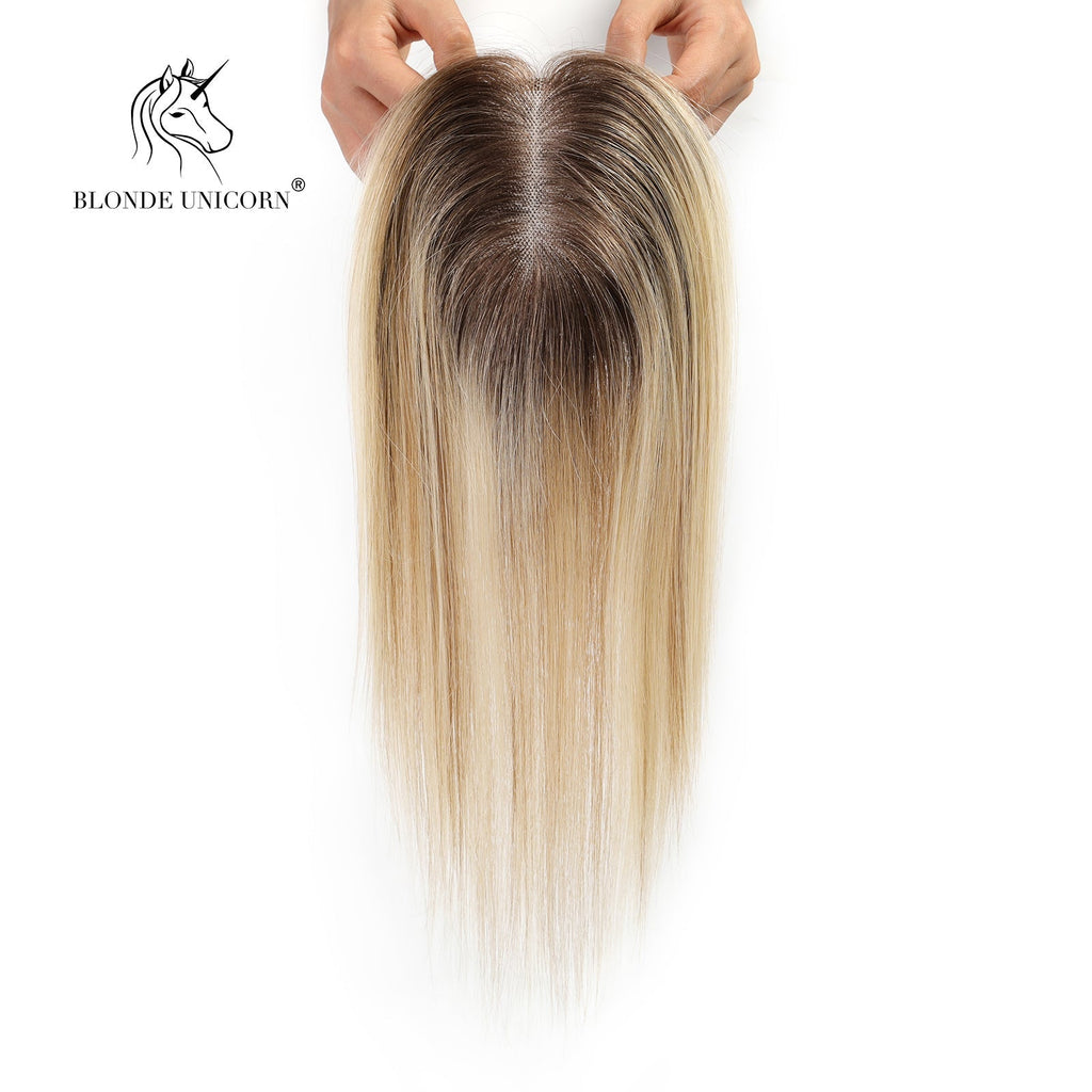 BlondeRooted Bleach Blonde Hand - Tied Real Human Hair Toppers For Women - Mein ShopCrimson MedeaBlondeRooted Bleach Blonde Hand - Tied Real Human Hair Toppers For Women
