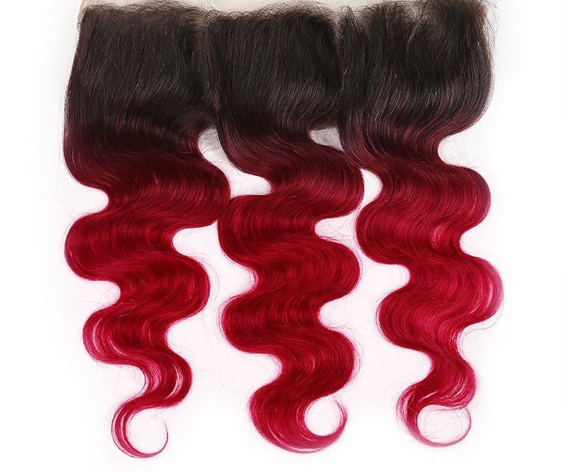 Burgundy 10A Grade Body Wave 1B/Burgundy BUNDLES with CLOSURES & FRON - Mein ShopCerise AlfieBurgundy 10A Grade Body Wave 1B/Burgundy BUNDLES with CLOSURES & FRON