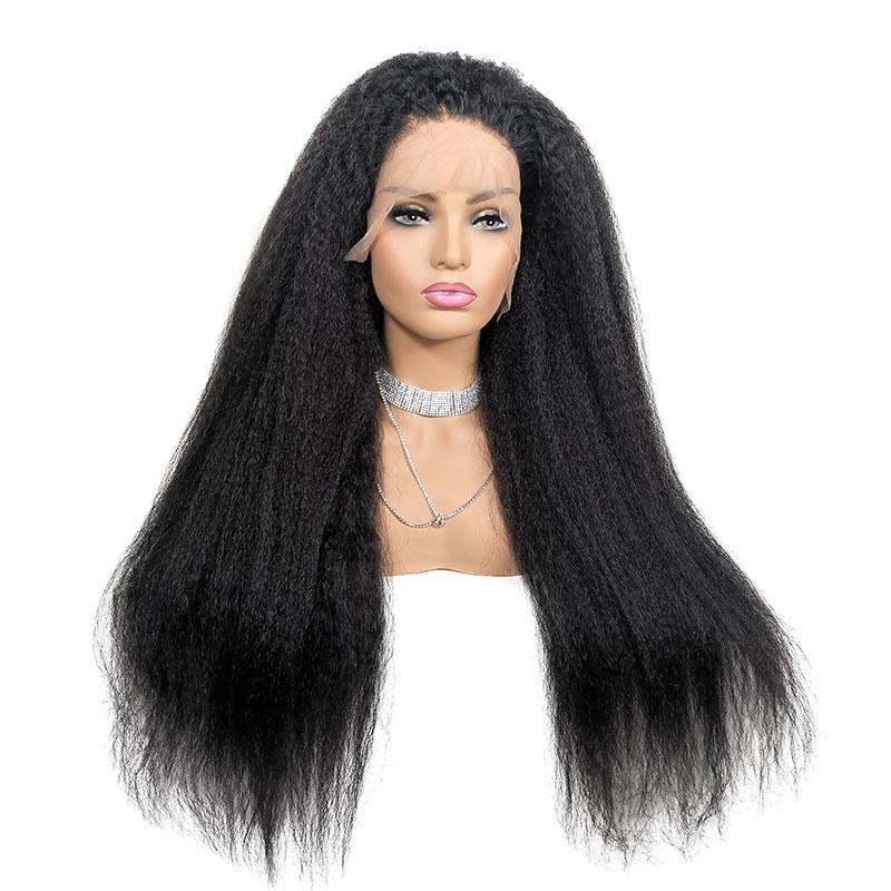 13x4 HD Transparent Lace Frontal Kinky Straight Human Hair Wigs 200% D - Mein ShopCerise Alfie13x4 HD Transparent Lace Frontal Kinky Straight Human Hair Wigs 200% D