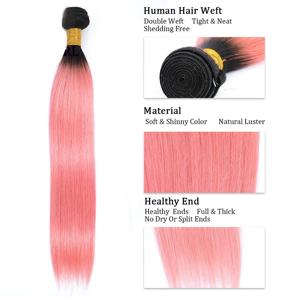 Pink 10A Grade 1B/Pink Straight 3/4 BUNDLES with CLOSURES & FRONTALS - Mein ShopCerise AlfiePink 10A Grade 1B/Pink Straight 3/4 BUNDLES with CLOSURES & FRONTALS