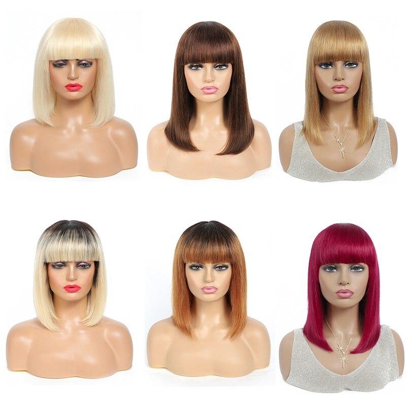 613 Brazilian 99J Burgundy Short Bob Remy Straight Human Hair Wigs Wi - Mein ShopCerise Alfie613 Brazilian 99J Burgundy Short Bob Remy Straight Human Hair Wigs Wi