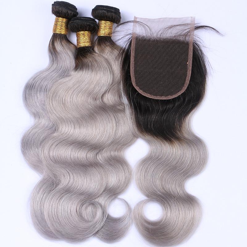 Gray 10A Grade Silver 1B/ Silver 3/4 Body Wave BUNDLES with CLOSURES - Mein ShopCerise AlfieGray 10A Grade Silver 1B/ Silver 3/4 Body Wave BUNDLES with CLOSURES