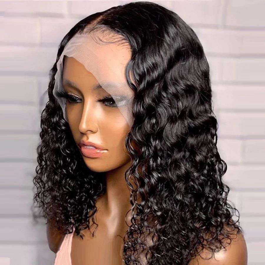 180% Density Jerry Curl 4x4 Short Bob 13x4 Lace Front Human Hair Wig - Mein ShopCerise Alfie180% Density Jerry Curl 4x4 Short Bob 13x4 Lace Front Human Hair Wig