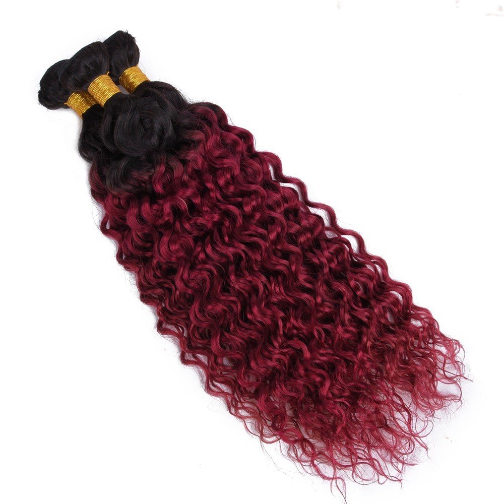 Burg 10A Grade Water Wave 1B/Burgundy BUNDLES with CLOSURES & FRONTAL - Mein ShopCerise AlfieBurg 10A Grade Water Wave 1B/Burgundy BUNDLES with CLOSURES & FRONTAL
